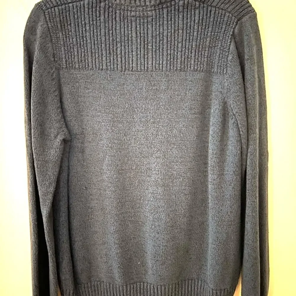 Men's Apt. 9 Onyx Blue Long‎ Sleeve Button Mock Neck Casual Sweater XL VGUC